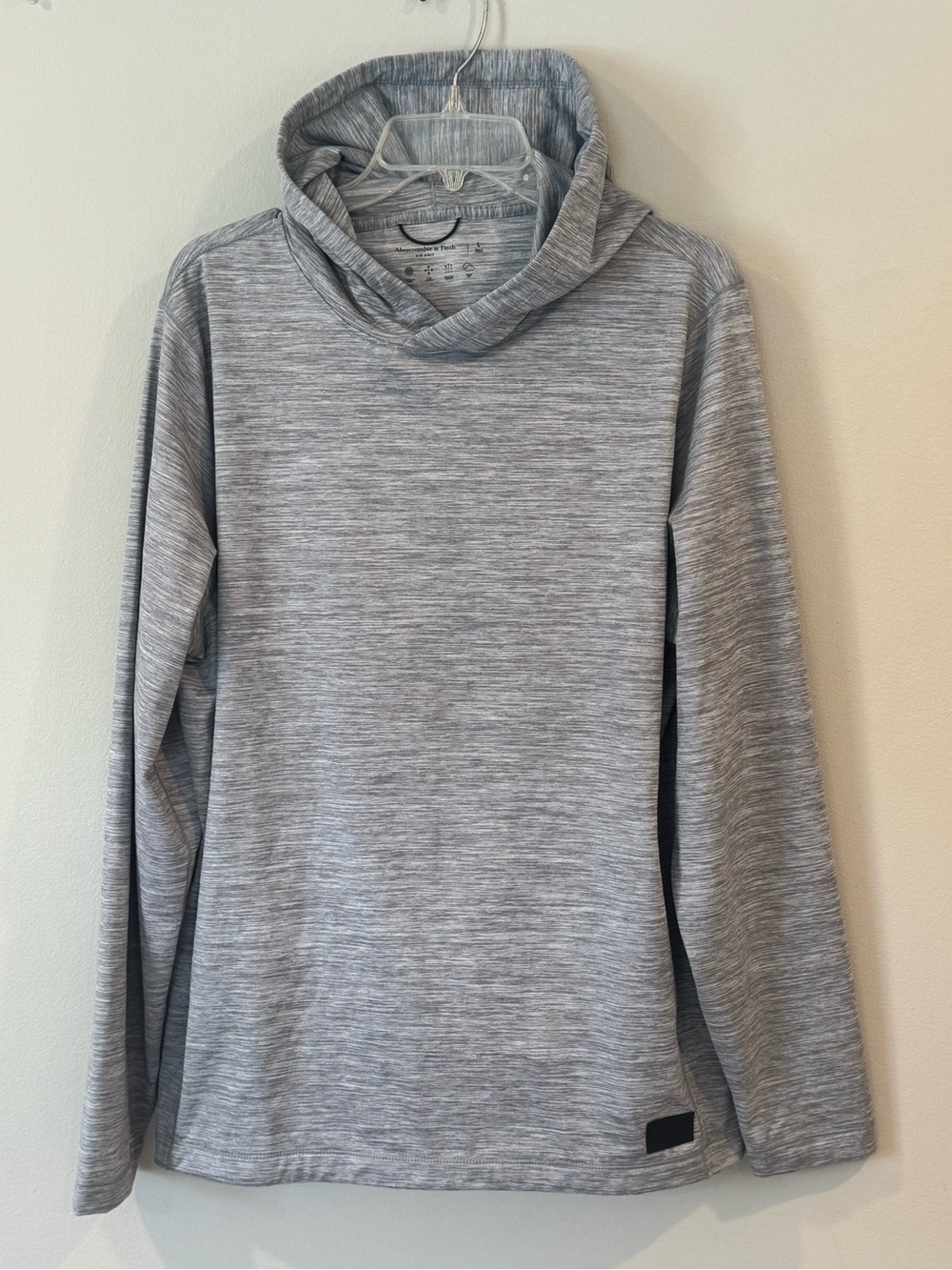 Abercrombie & Fitch Men’s Soft Air Knit Pullover Hoodie Large Gray Heather Gym